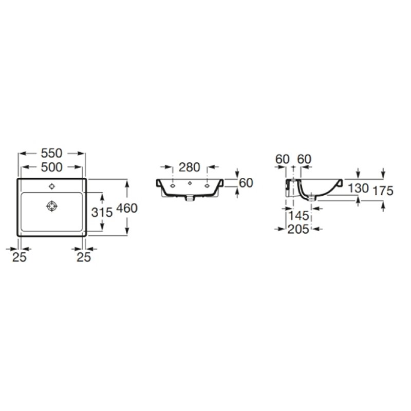 Roca Gap Umywalka ścienna biała 55x46 cm (A3270MV000)