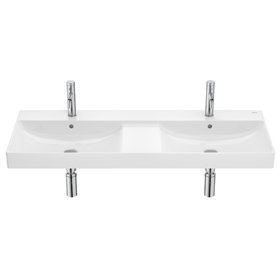 Roca Ona Umywalka ścienna podwójna 120x46 cm Fineceramic® biały połysk (A32768B000)