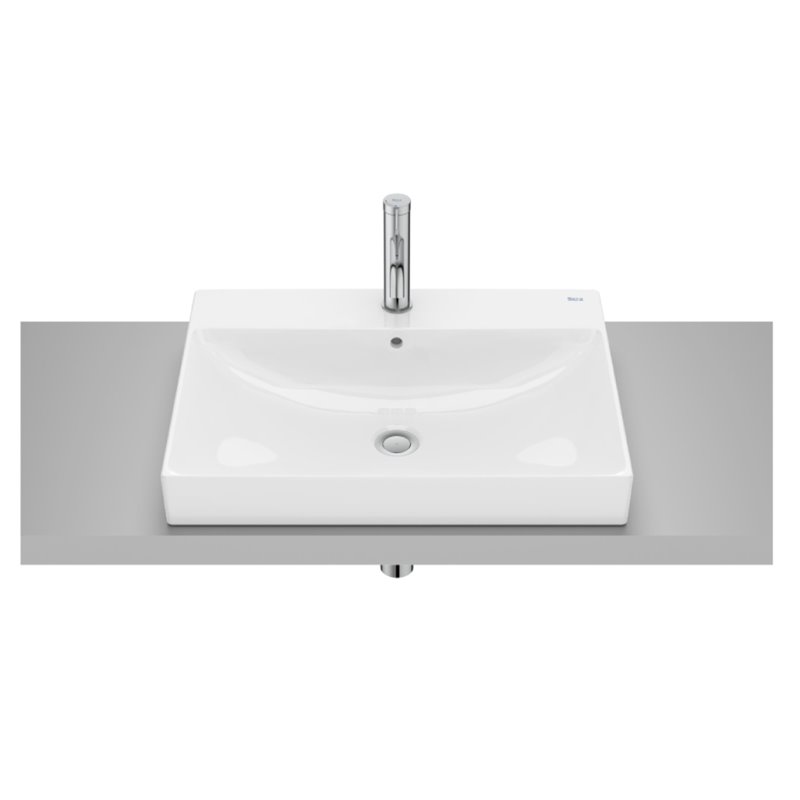 Roca Ona Umywalka blatowa 60x45 cm z otworem na baterię Fineceramic® biały połysk (A32768N000)