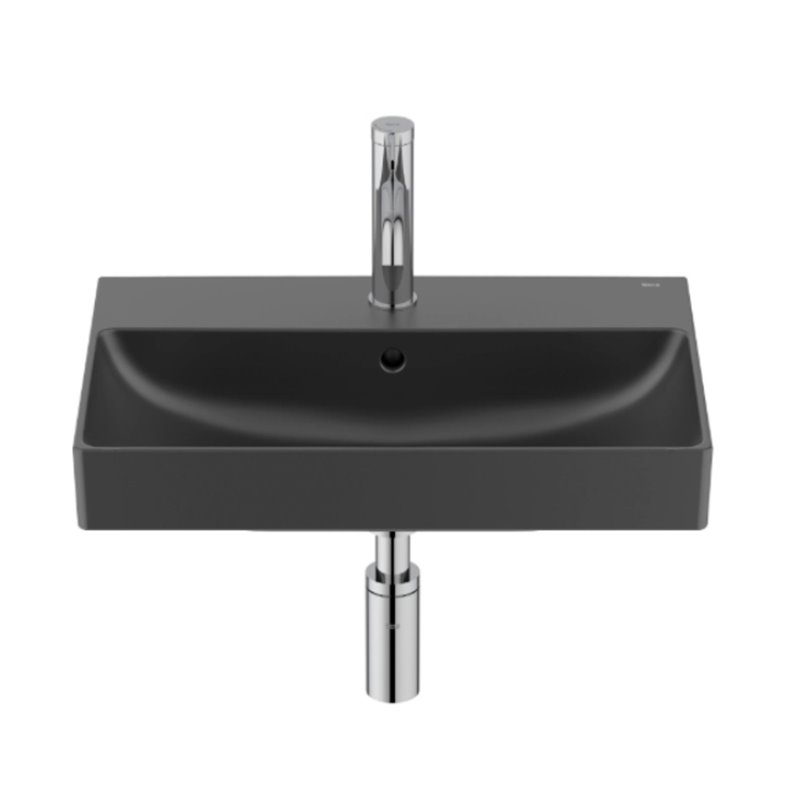 Roca Ona Umywalka ścienna 55x36 cm Compacto Fineceramic® czarny mat (A327683080)