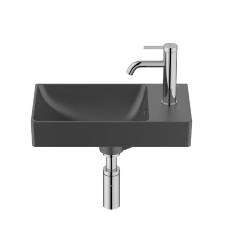 Roca Ona ONA Umywalka ścienna 45x26 cm Compacto Fineceramic® czarny mat (A327681080)