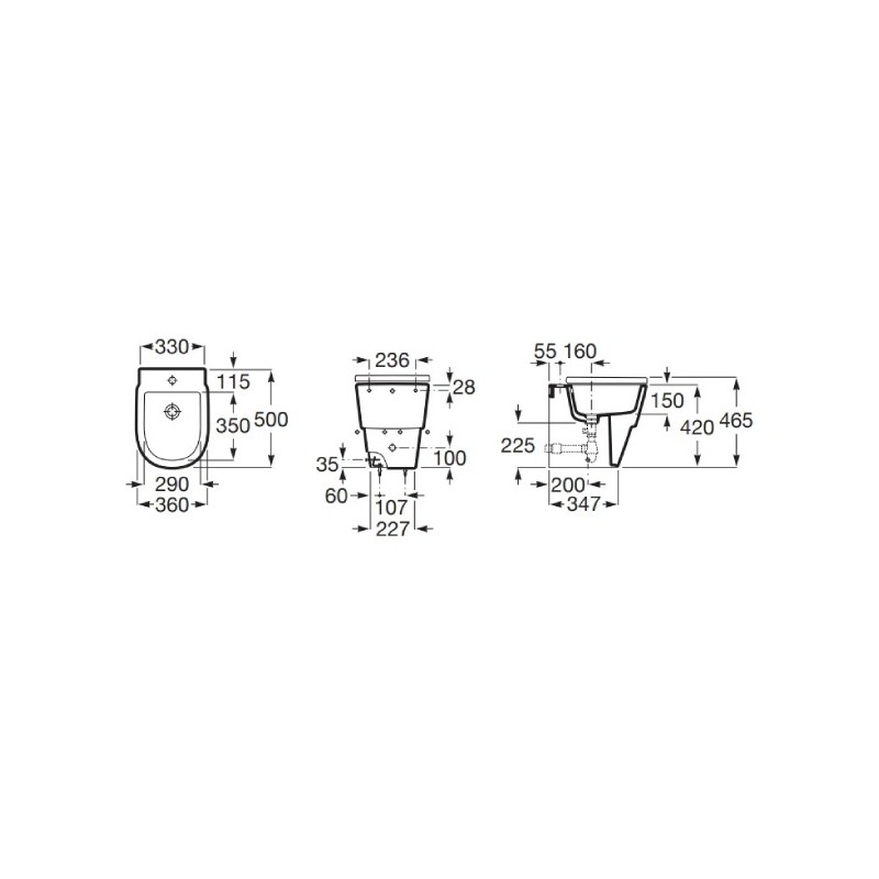 Roca Tura Bidet stojący 50 cm Supraglaze® (A357697S00)
