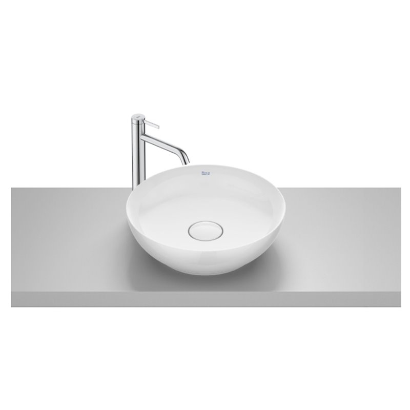 Roca Bol Umywalka nablatowa okrągła 42,5 cm Fineceramic® Biały połysk (A32787M000)