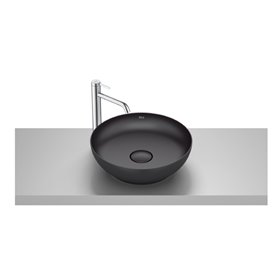 Roca Bol Umywalka nablatowa okrągła 42,5 cm Fineceramic® Czarny mat (A32787M080)