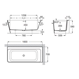Roca Ona Wanna narożna wersja prawa z syfonem klik-klak oraz przelewem STONEX® 160x70 cm kolor czarny mat (A2486380K0)