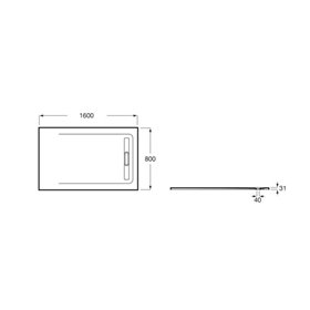 Roca Aquos Brodzik prostokątny 160 x 80 cm syfon w komplecie cafe (AP60164032001660)