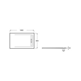 Roca Aquos Brodzik prostokątny 180 x 80 cm syfon w komplecie onyks (AP60170832001640)