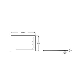 Roca Aquos Brodzik prostokątny 180 x 90 cm syfon w komplecie szary łupek (AP60170838401200)