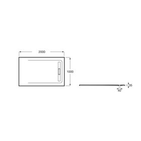 Roca Aquos Brodzik prostokątny 200 x 100 cm syfon w komplecie szary łupek (AP6017D03E801200)