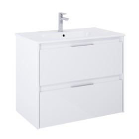 Roca Alpine Szafka łazienkowa 80 cm z 2 szufladami z umywalką Victoria Biały połysk (A857865806+A32799C000)