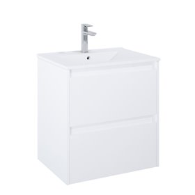 Roca Claudia Szafka łazienkowa 60 cm z 2 szufladami z umywalką Hebe biały mat (A857794529+A3272A3000)