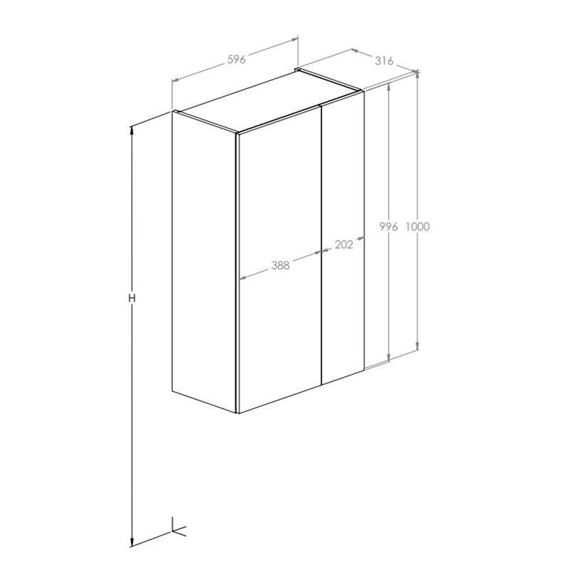 Roca Extra szafka wisząca niska z 2 drzwiami standard 60 cm zielony mat (A857961534)