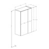 Roca Extra szafka wisząca niska z 2 drzwiami standard 60 cm czarny mat (A857961532)