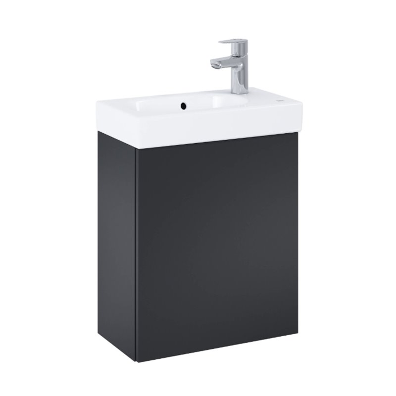Roca Mini-N Zestaw łazienkowy Unik 45 cm, czarny mat (bez syfonu) (A852445532)
