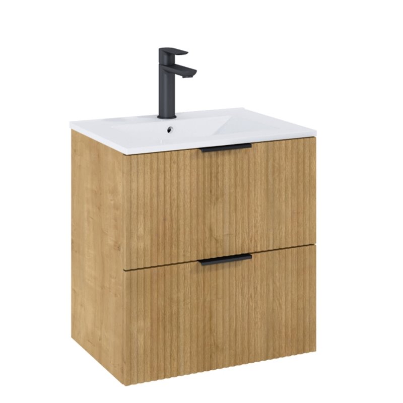 Roca Reef Szafka łazienkowa 60 cm z 2 szufladami do kompletacji z umywalką Hebe jasny dąb (A857954464)