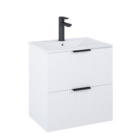 Roca Reef Szafka łazienkowa 60 cm z 2 szufladami z umywalką Hebe biały mat (A857954529)