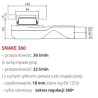 Wiper New Premium Glass White Odpływ liniowy 120 cm z obrotowym syfonem snake 360 - Zestaw (500.0731.01.120)