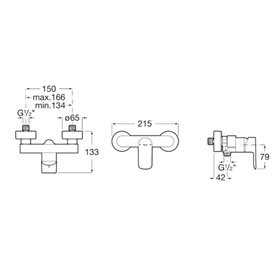Roca Cala Bateria prysznicowa ścienna bez zestawu prysznicowego Chrom (A5A216EC00)