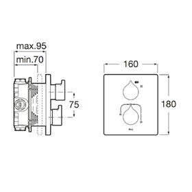 Roca Insignia Bateria prysznicowa termostatyczna podtynkowa do RocaBox PVD Brushed Titanium Black (A5A2C3ANM0)
