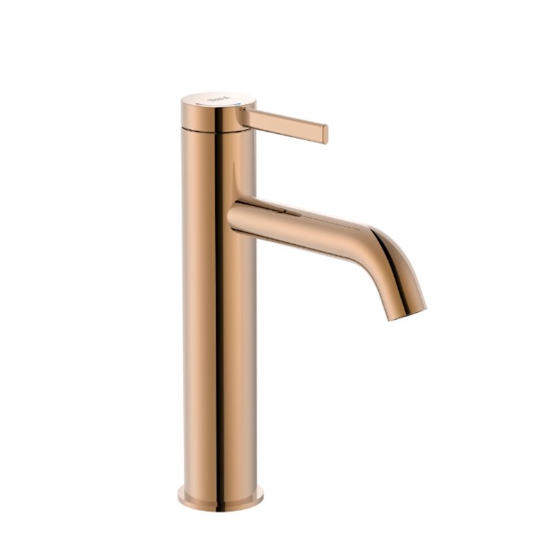 Roca Ona Jednouchwytowa bateria umywalkowa sztorcowa medium z korkiem click-clack Rose Gold (A5A3C9ERG0)