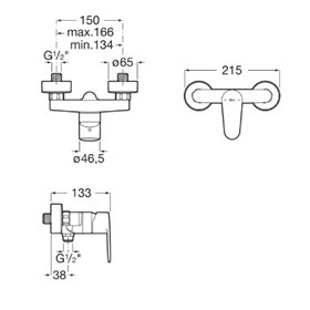 Roca Victoria Plus Bateria prysznicowa ścienna z zestawem prysznicowym Chrom (A5A204FC00)