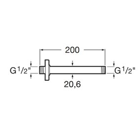 Roca Ramię prysznicowe sufitowe okrągłe 200mm PVD Brushed Titanium Black (A5B0550NM0)