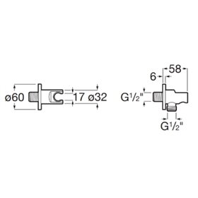 Roca Uchwyt słuchawki z przyłączem węża prysznicowego 1/2