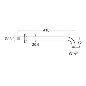 Roca Ramię prysznicowe ścienne okrągłe 400mm PVD Titanium Black (A5B0250CN0)