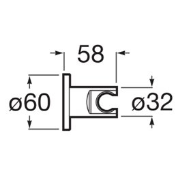 Roca Uchwyt punktowy ścienny słuchawki prysznicowej okrągły PVD Titanium Black (A5B1350CN0)