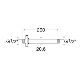 Roca Ramię prysznicowe sufitowe okrągłe 200mm PVD Rose Gold (A5B0550RG0)