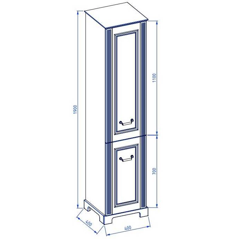 Krofam Oxford Szafka wysoka 40 cm ciemno szary półmat (141-0105)