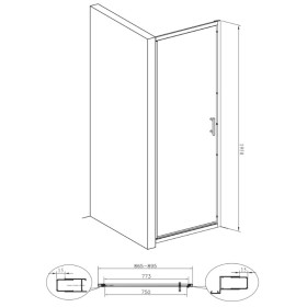 Roca Town-N Drzwi prysznicowe do wnęki z powłoką MaxiClean 90 cm (AMP2709012M)