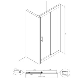 Roca Town-N Drzwi prysznicowe przesuwane 2-częściowe do wnęki z powłoką MaxiClean 130 cm (AMP2813012M)