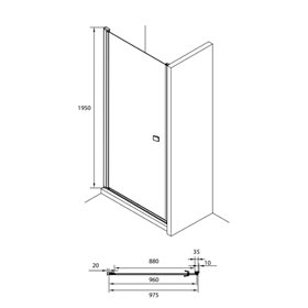 Roca Capital Drzwi skrzydłowe z powłoką MaxiClean Czarny mat 100 cm (AM4710016M)