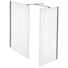 Roca District Kabina Walk-In grubość 8mm z zestawem montażowym Czarny mat 160x120 cm (AMP718160M+AMP718120M+AMP7920006)