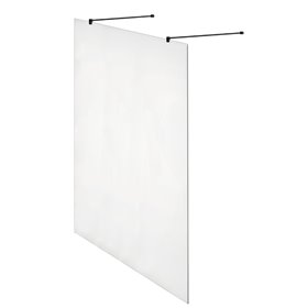 Roca District Kabina Walk-In (montowana równolegle) grubość 8mm z zestawem montażowym Czarny mat 80 cm (AMP718080M+AMP7820002)