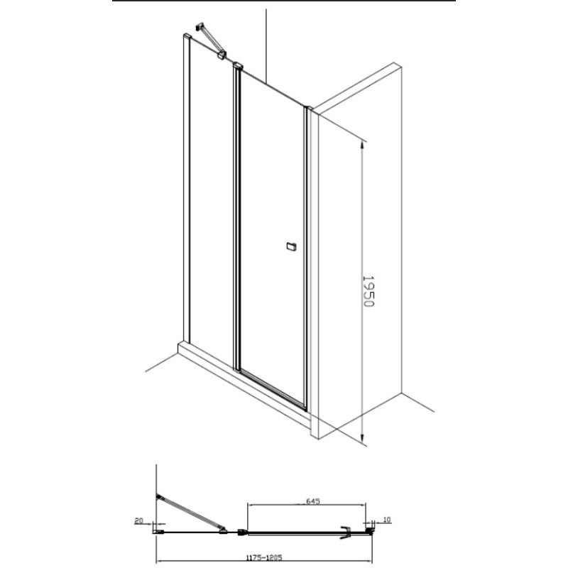 Roca Capital Drzwi skrzydłowe z polem stałym 120x195 cm (AM4612012M)