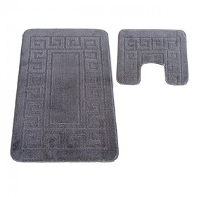 Afribano Komplet łazienkowy Montana z wycięciem Ethnic - opal ciemny szary Komplet (MONTU-ETHNIC-OP-GREY)