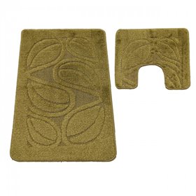 Afribano Komplet łazienkowy Montana z wycięciem Flora - khaki Komplet (MONTU-FLORA-KHAKI)