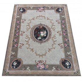 Afribano Dywan nowoczesny do prania Horeca New 100 - beżowy kwiaty 120 x 180 cm (HNEW-100-BE-120X180)