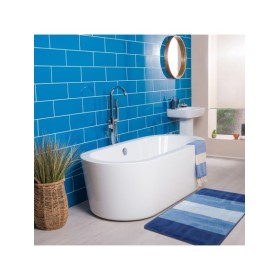 Afribano Komplet łazienkowy Montana z wycięciem pod toaletę 01 - niebieski (MONTU-01-BLUE)