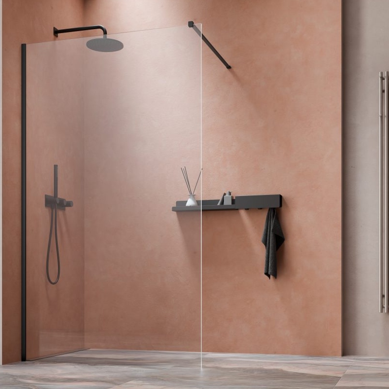 Vixor Gler 10 W1 Kabina Walk-In Czarny matowy W1 160 cm (N08-51160-54-01)