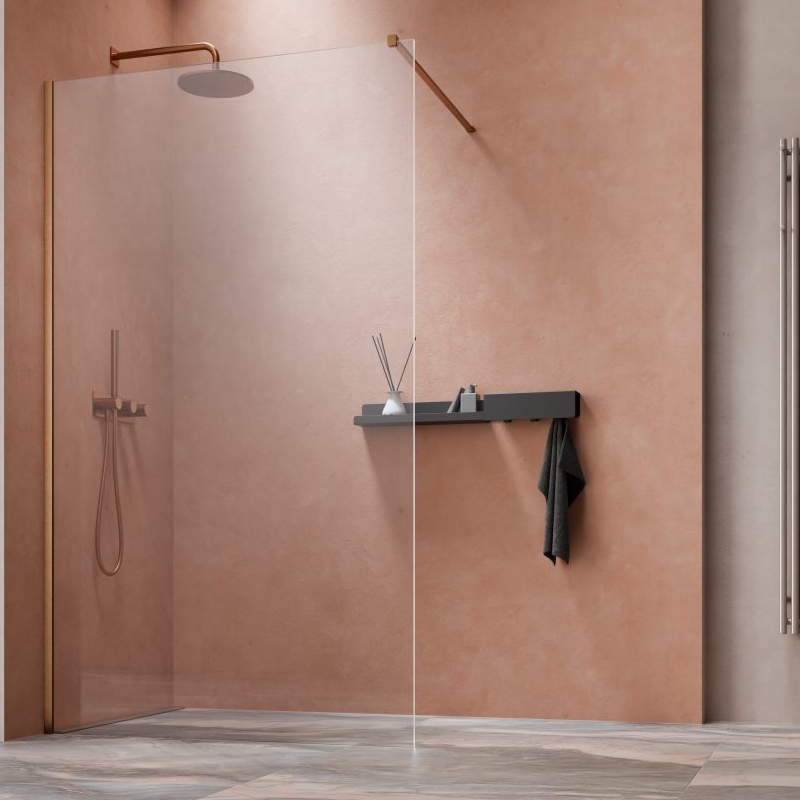Vixor Gler 10 W1 Kabina Walk-In Miedź szczotkowana W1 75 cm (N08-51075-93-01)