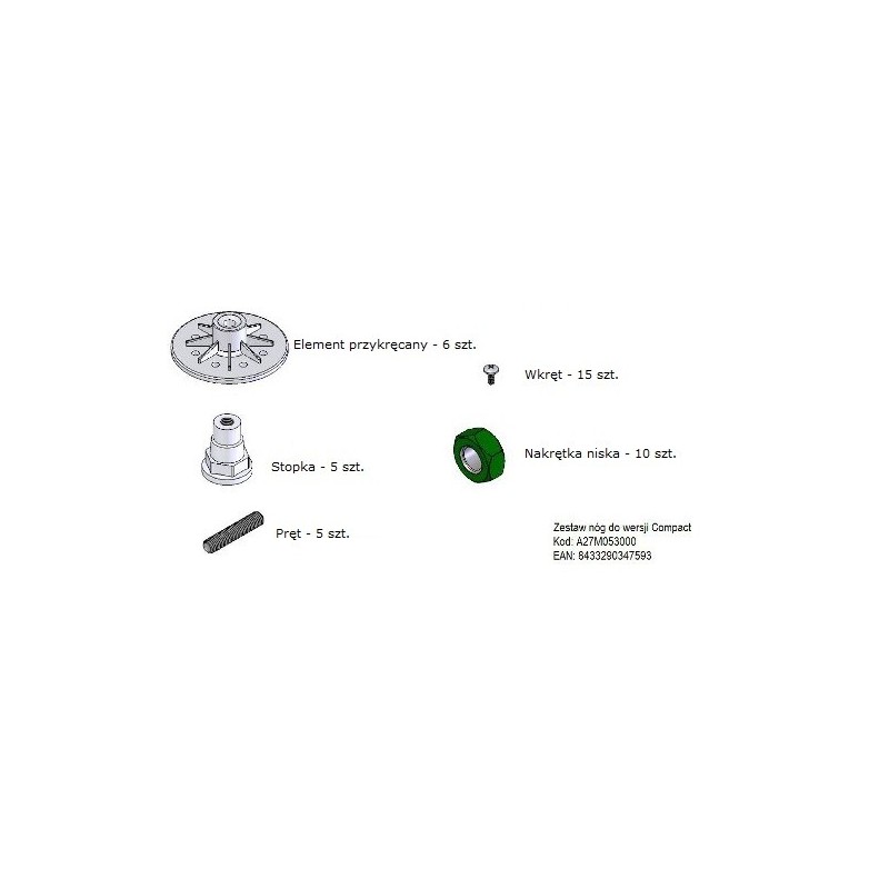 ROCA Zestaw nóg do brodzika w wersji Compact (A27M053000)