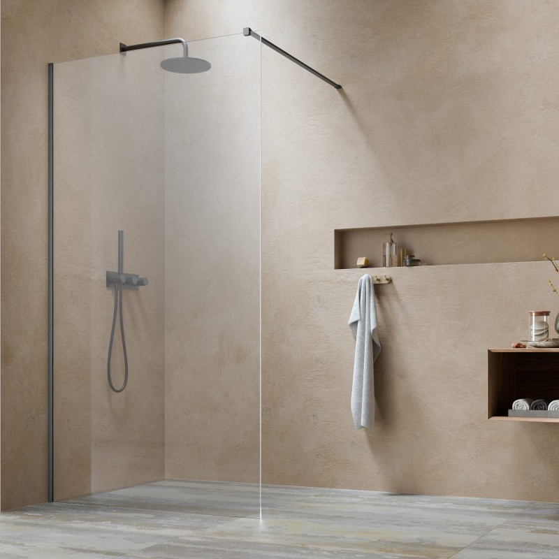 Vixor Gler 8 W1 Kabina Walk-In GunMetal szczotkowany W1 105 cm (N07-51105-92-01)