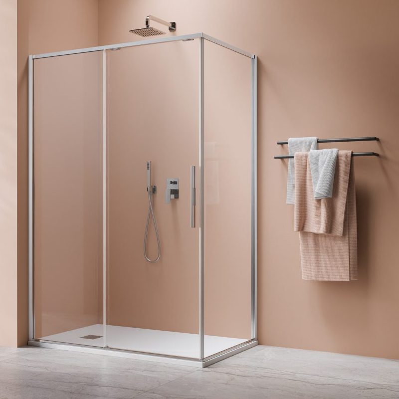 Vixor Tiso 6 Kabina prysznicowa prostokątna lewa Chrom błyszczący 110x75 cm (N13-24110-01-01L+N13-60075-01-01L)