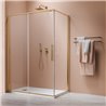 Vixor Tiso 6 Kabina prysznicowa prostokątna prawa Złoty błyszczący 120x75 cm (N13-24120-09-01R+N13-60075-09-01R)