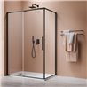 Vixor Tiso 6 Kabina prysznicowa prostokątna prawa Czarny mat 130x100 cm (N13-24130-54-01R+N13-60100-54-01R)