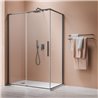 Vixor Tiso 6 Kabina prysznicowa prostokątna prawa Gunmetal szczotkowany 100x75 cm (N13-24100-92-01R+N13-60075-92-01R)