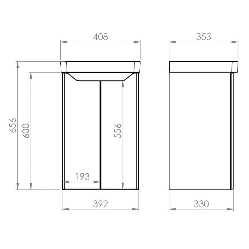 kopia Elita Split White High Gloss Szafka Pod Umywalkę 60 cm (RE010600058060)